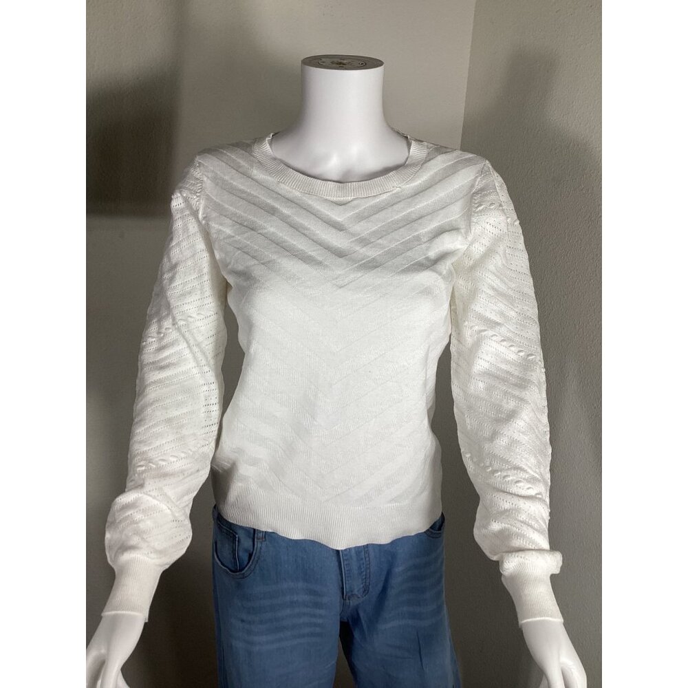 Stitch Fix RD Style Womens Shane Quarter Button White Long Sleeve  Sweater S